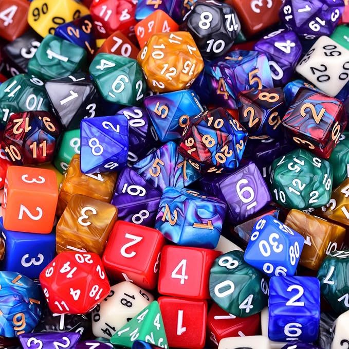 Extended Dice RPG Set 15 x 31 Polyhedral Dice (465 Piece) for DND 5e Tabletop Adventure Games (15 Colors - Classic)