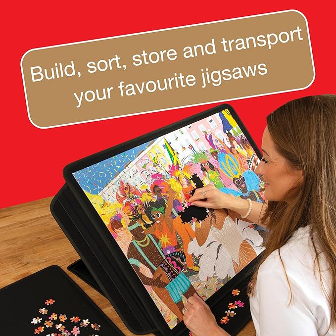 Jumbo Portapuzzle Comfort - Non-Slip Felt, Portable Jigsaw Puzzle Board with Adjustable Angle for 500 to 1000 Pieces - Lightweight, Easy to Store Puzzle Mat, Sorter & Organiser