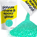 Hemway Polyurethane & Epoxy Resin Glitter 100g / 3.5oz Metallic Crystal Flake Additive for Flooring Jewelry Tumblers Glass Pigment - Fine (1/64" 0.015" 0.4mm) - Turquoise Blue