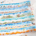 6 Rolls PET Tape Stickers for Journaling,Ocean Washi Tape Stickers for Scrapbook Supplies,Junk Journal,DIY Craft,Painting(Coast)