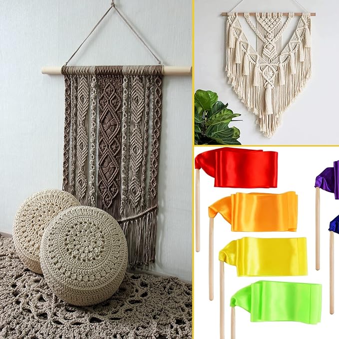 Wooden Dowel Rods Wood Dowels for Crafts, 6 PCS 1 x 15 Round Wooden Sticks for Crafts, Thick Macrame Dowels, Unfinished Hard Wood Sticks for Crafting, Arts and DIYers, Closets and Wedding