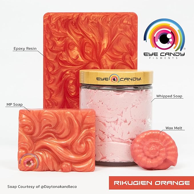 Eye Candy Pigments Premium Orange Mica Powder - Rikugien Orange (50gr) - for Epoxy, Resin, Soap, Paint, Woodworking, Acrylic Pouring, Bath Bombs, Fishing Lures - DIY Arts and Crafts Additive