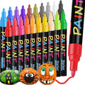 IVSUN Paint Pens Paint Markers, 20 Colors Oil-Based Waterproof Marker Pen Set, Never Fade Quick Dry and Permanent, Works on Rocks Painting, Wood, Fabric, Plastic, Canvas, Glass, Mugs