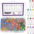 Swpeet 440Pcs 32mm/ 1.26 Inch Colorful Safety Pins Assortment Kit, Rust Resistant Steel Small Safety Pin Kit with Clear Case, Mini Safety Pins for Sewing, Clothes, Craft Arts