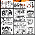 Halloween Stencils for Door Mats Skeleton Boo Stencil Reusable Halloween Stencils for Painting on Wood Sign Door Mats Fabrics DIY Crafts Decor