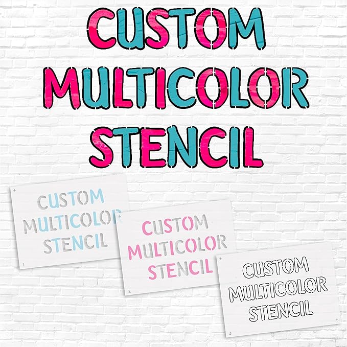 Stencil Stop Personalized Custom Layered Stencils for Spray Painting - Customizable for Logos, Businesses, Images - 14 Mil Mylar Plastic
