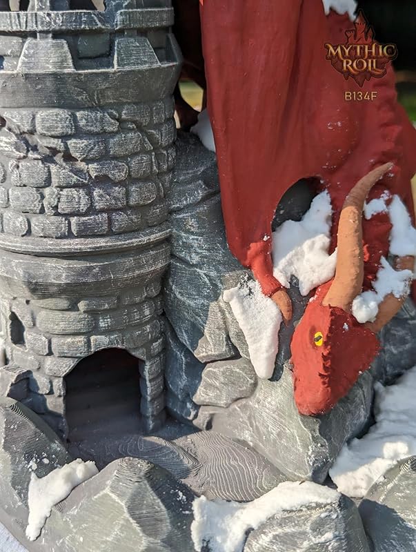 Dragon 3D Printed Dice Tower - Mythic Roll Collection - Unchained Games - Ascend to New Heights with your Rolls! (32.) Glow in Dark-Green)