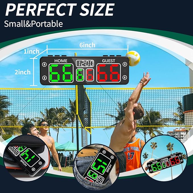 YZ Upgraded Digital Scoreboard with Timer, Mini Magnetic Electronic Scoreboard, LED Portable Scoreboard Basketball, Cornhole Score Keeper for Indoor&Outdoor Games