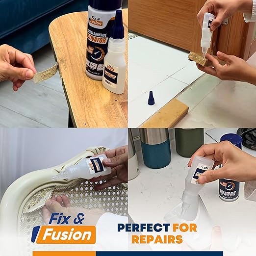 FIX & FUSION Ca Super Glue (1.77 Oz), Fast Adhesive/Cyanoacrylate Glue for Woodworking, Plastic, Rubber, Granite, DIY & Industrial, (2 Pack)