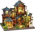 Miniature House Kit, Miniature Ki, Dollhouse Kit for Adults Teen, Mini House Building Kit for Birthday, Elegant Lanting