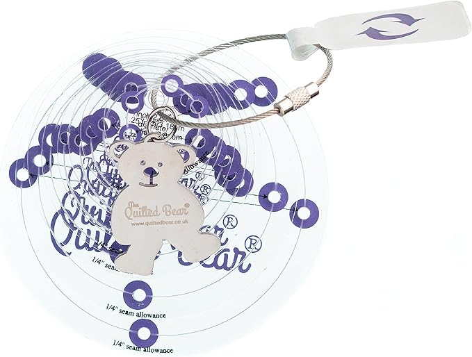 The Quilted Bear Circle Quilting Templates – 8 Clear Non-Slip Acrylic Quilt Templates for Precise Fabric Cutting & Stress-Free Machine Quilting - Ideal for Quilt & Sewing Supplies (¾–3")