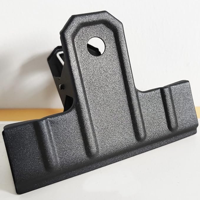 Locci Black Large Bull Clips,10 PCS Extra Large Binder 4.3 Inch Giant Binder Clips,Jumbo Binder Clips for Home,Work,Art,Office and Kitchen (110 mm)