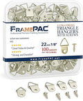100 Pack Picture Hangers with Screws, Small Triangle Ring, D Rings for Clock, Decoration, Mirror, Paintings, Artwork Picture Frame