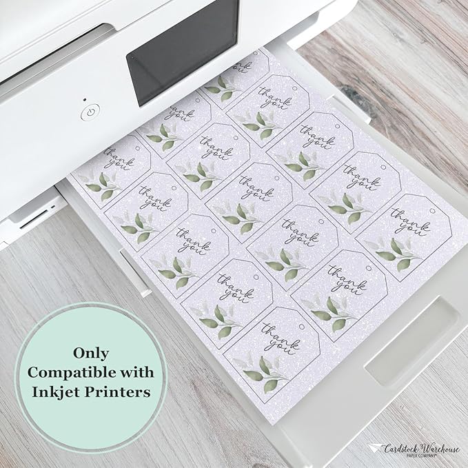 Cardstock Warehouse Diamond Print Inkjet Glitter - Premium White Glitter Cardstock Paper – 10 Sheets, 12 x 12" - 104 lb/280 GSM for Inkjet Printing, Die-Cutting, Card Making, Crafts, and DIY Projects