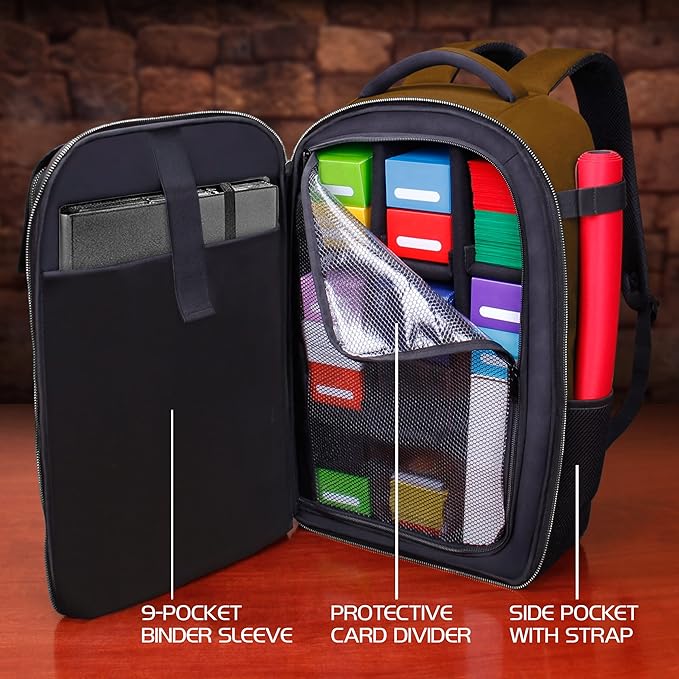 ENHANCE MTG Backpack TCG Card Storage - TCG Backpack for Deck Boxes, Sleeved Cards, Playmats, MTG Accessories