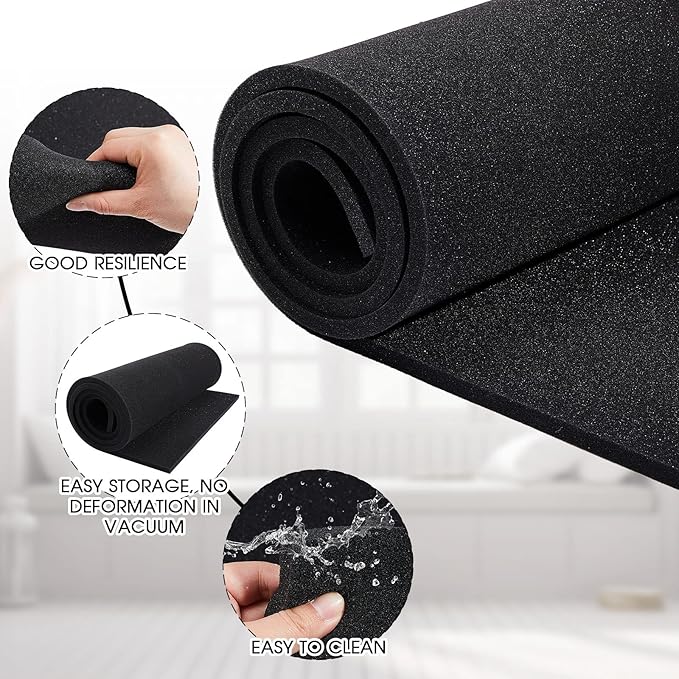 Amylove Polyurethane Foam 24" x 72" High Density Cushion Upholstery Foam Sheet for Seat Replacement DIY Projects Chairs Headboards Sofas Home(1/2" x 24" x 72",Black)