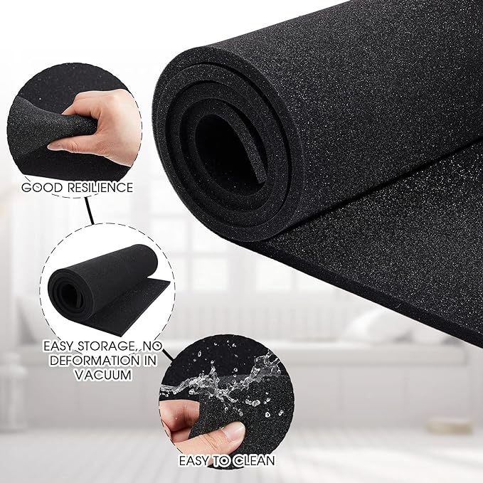 Amylove Polyurethane Foam 24" x 72" High Density Cushion Upholstery Foam Sheet for Seat Replacement DIY Projects Chairs Headboards Sofas Home (1/4" X 24" X 72",Black)