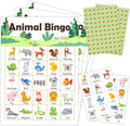Jungle Animal Party Bingo Game Cards(24 Players), Gender Reveal Themed Bingo Card for Family Friend Adult, Large Group Holiday Neutral Gender Reveal Party Activity Favor Decoration Supplies -010