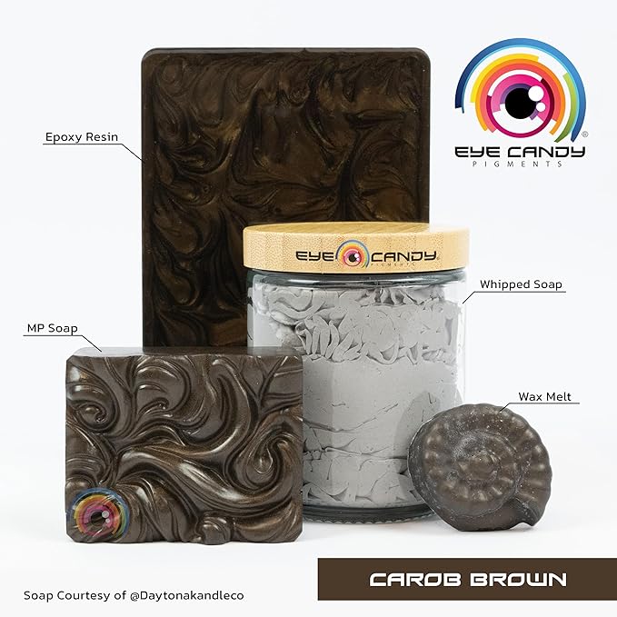 Eye Candy Pigments Premium Brown Mica Powder - Carob Brown (25gr) - for Epoxy, Resin, Soap, Paint, Woodworking, Acrylic Pouring, Bath Bombs, Fishing Lures - DIY Arts and Crafts Additive