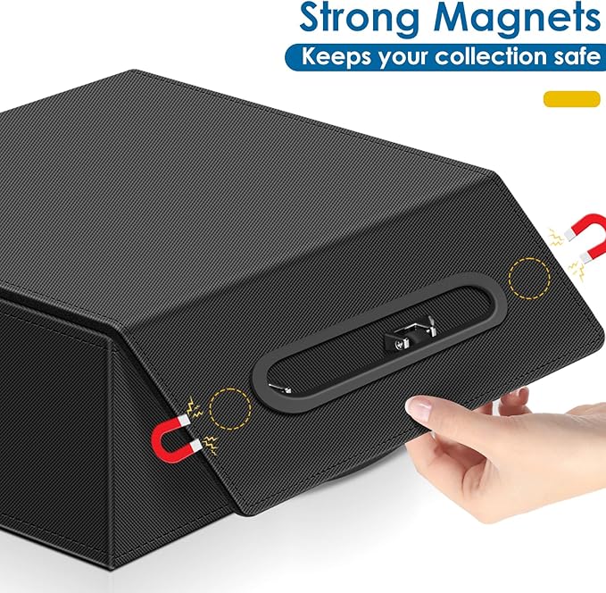 110+ Magnetic Card Holder Card Deck Case, Leather Magnetic Closure Commander Card Portable Storage Box Card Holders Fit for Baseball Cards, Sports Cards, MTG, Game Card Standard Cards