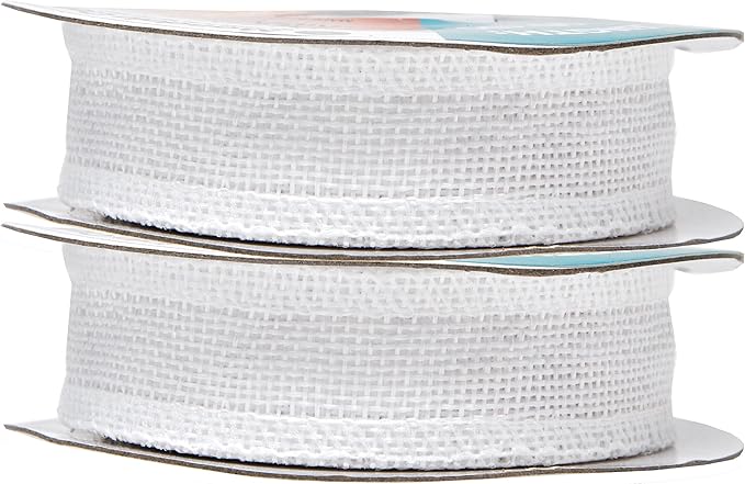 Mandala Crafts White Burlap Ribbon 1 Inch Wide Jute Ribbons for Crafts - 20 Yds Roll Rustic Burlap Wrap Trim Ribbons for Wreaths Bows Wedding Party Decoration