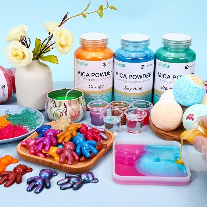 Mica Powder,7.05OZ（200g）,Canary Mica Powder Pigment for Epoxy Resin，Lip Gloss，Car Paint，Dye，Soap Making，Nail Polish,Epoxy Resin,Candle Making,Bath Bombs