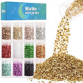 Matio 12 Colors Crushed Glass Irregular Glitter, 4.23oz/ 120g Crushed Broken Glass Sprinkle Chips for Resin Epoxy Jewelry DIY,Shattered Crystal Flakes Sequins for Nail Art Decor Phone Case Vase Filler