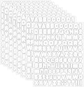 Starboling White Alphabet Stickers, 1/2 inch, 10 Sheets, Self-Adhesive Vinyl, Minimalist Style, Perfect for Labels & Decor