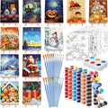 Zhanmai 12 Pack Pre Drawn Canvas for Painting Sip and Paint Kit 8" x 10" Paint Party Set Canvas Painting Pre Printed Canvases for Party Favor DIY Virtual Adult's Date Night(Various Festivals)