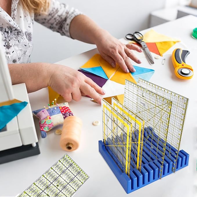 Storage Rack for Quilting Rulers, 12 Slot Ruler Holder Organizer and Storage (2-Pack)