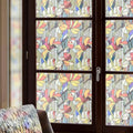 Window Privacy Film, Frosted Glass Decorative Static Cling, Removable Sun Blocking Vinyl Covering, Window Film for Home Kitchen Living Room Bathroom, Glazed Flower Shadows, 17.5" x 78.7 "