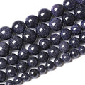 180PCS 4mm Blue Sandstone Gemstone Beads Beads Natural Stone Round Loose Beads for Jewelry Making DIY Bracelet Necklace 32" 2 Strands