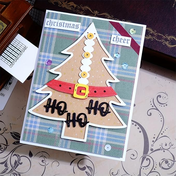 Festivals Metal Cutting Die for Scrapbooking, Christmas Cut Stencils for DIY Scrapbook Photo Album Decorative Paper Card, Card Making Supplies, Embossing (Christmas Tree 5.1 x 4.4 in)