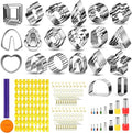 Polymer Clay Cutters for Earring Making 181pcs Clay Tools Set with 44 Shapes Stainless Steel Clay Earrings Cutters 16 Circle Shape Cutters 1 Clay Letter Stamp 120 Jewelry Accessories
