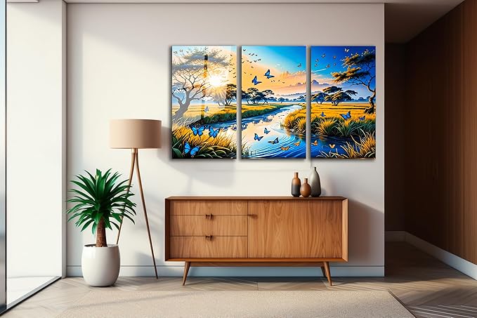 SpiritualHands Fantastic Scenery Tempered Glass Wall Art Painting for Living Room, Tempered Glass Modern Prints Decor, Large Vivid Color Panel for Bedroom, Kitchen, or Office