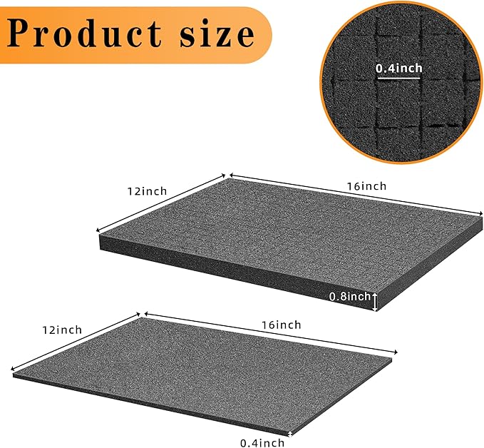 Sfcddtlg 8 Pieces Pick Apart Foam Insert- 2 Sizes Pick and Pluck Foam- Pluck Pre Cube Sheet Foam with Bottom Use for Board Game Box Cases Storage Drawer (16 Inch Long)