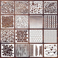 Texture Stencils for Painting Geometric Stencil Cubist Layering Background Templates Stencils for Painting on Wood Wall Furniture Fabrics Decor