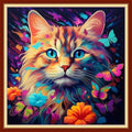 Dooxvey Cross Stitch Kits for Adults Beginners,Full Range of Cross-Stitch Stamped Kits Needlepoint Kits for Beginners Embroidery Kits 11CT Cross Stitch Patterns-Cat Flowers 18x18 inch, Manual Arts 29