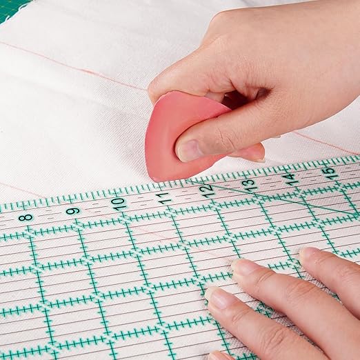 MANUFORE Quilting Ruler 6 * 12in Sewing Acrylic Anti-Slip Metric Ruler DIY Quilting Tools with Clear Printed Lines for Precise Cutting