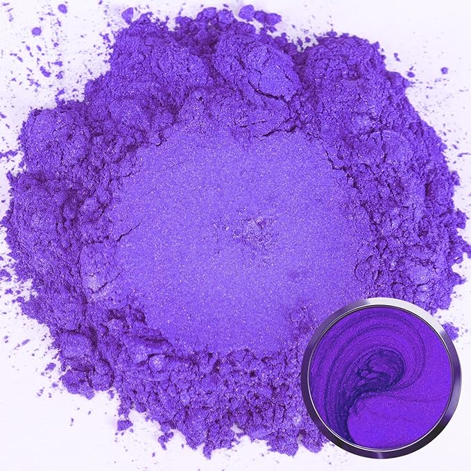 Matio Purple Mica Powder for Epoxy Resin, 1.8oz/ 50g Pearlescent Effect Mica Powder Natural Color Pigment for Soap Making, Bath Bomb, Candle Dye, Resin Craft, Paint, Nails Art, Jewelry, Slime Pigment