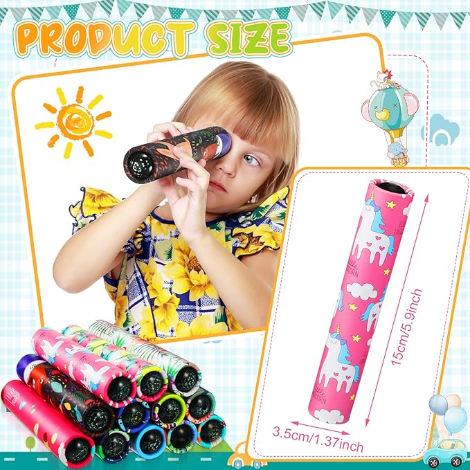 60 Pcs Classic Kaleidoscope Educational Kaleidoscope Toy Return Gift Vintage Educational Toys Party Bag Fillers School Classroom Prizes for Adult Teen Party Carnival Prize, Random Style (Cute Style)