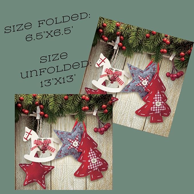 20-ct 13x13 Christmas Paper Decoupage Napkins, 3-Ply Servilletas Tissue Napkin for Dinner and Parties, Disposable Napkins (Stars)