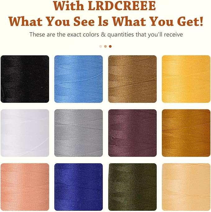 12PCS Sewing Thread Kit 30wt Spools,12 Colors,Assorted Colors Each 800 Yards of Polyester Threads for Sewing Hand and Machine,Stitching, Quilting, Serger (ZH-12PCSYMXBZ)