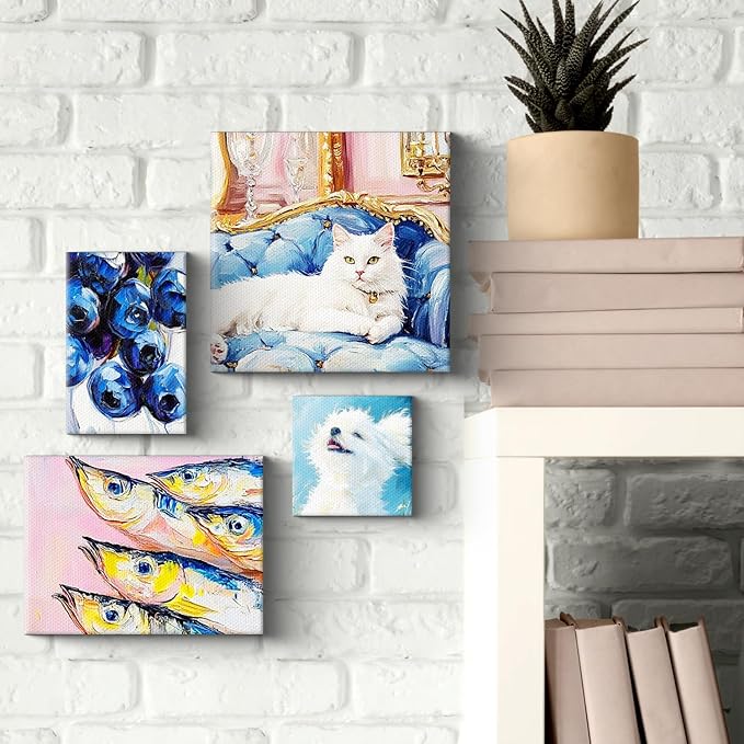 PHOENIX 6x12 Inch 6 Pack Artist Canvas - Small Rectangle Canvases for Painting - 3/4 Inch Profile, 100% Cotton 11 Oz. Gesso Primed White Blank Professional Canvas Oil & Acrylic Paints