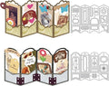 2PCS Folding Greeting Card Cutting Dies Metal Die Cuts for Card Making Label Embossing Template Dies Folding Frame Background Die Cuts Paper Craft DIY Template for Birthday Album Gift Decor