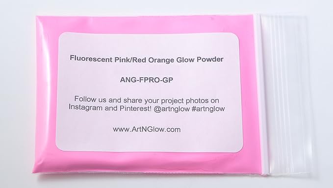 Glow in The Dark Pigment Powder - Neutral and Fluorescent Color for Art Painting, Fine Art, Nail Art Paint, and DIY Crafts - Long Lasting 10+ Color Options - Fluorescent Pink - (8 Ounce)