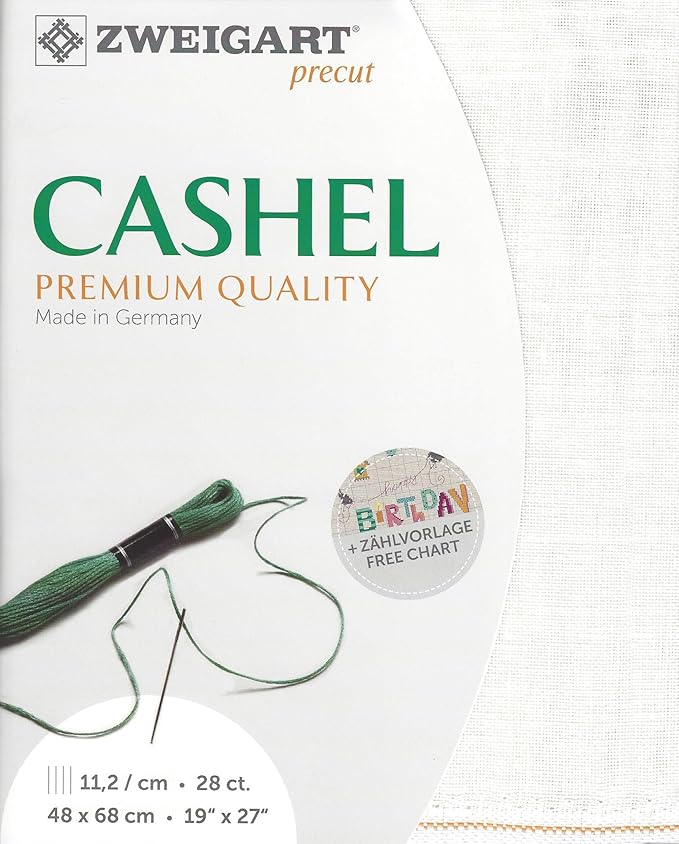 Precut Zweigart Cashel 28 Count Antique White 3281/101. Needlework Canvas, Cross Stitch Fabric, Embroidery Canvas 100% Linen