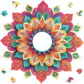 Wooden Puzzles for Adults, Hollow Mandala Wooden Jigsaw Puzzles 200 Pieces, Unique Design Adult Puzzles, Family Brain Game Gift, 11.2x11.3 inch
