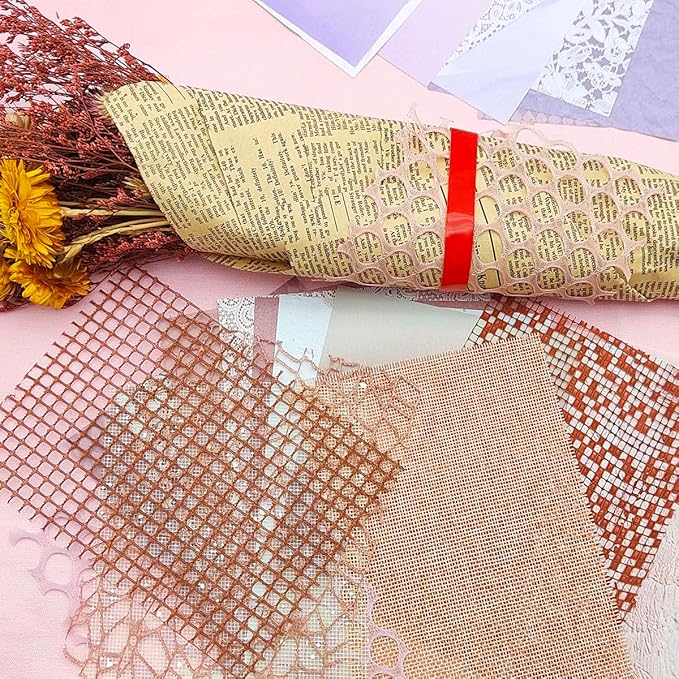 105 Sheets Scrapbook Paper Decorative Textured Paper, FineGood Mesh Fabric Assorted Set Craft Paper for Junk Journal Supplies Scrapbooking Planner Card Making
