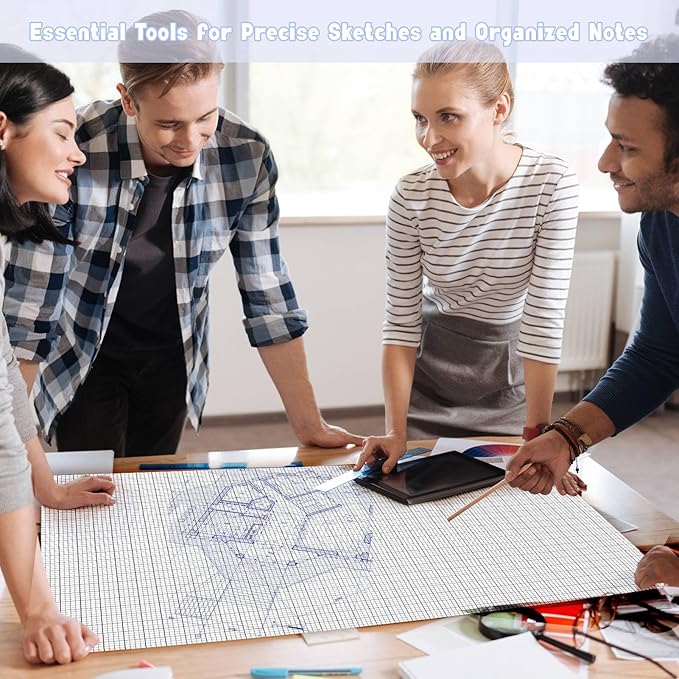 30 Pack 24" x 36" Large Graph Paper Bulk Graph Paper Pad Large Grid Paper Sheet Graph Paper Grid Paper Graph Paper for Drafting Engineering Blueprint Drawing Architect Designer Mathematician